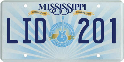 MS license plate LID201