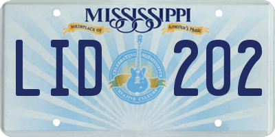 MS license plate LID202