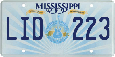 MS license plate LID223