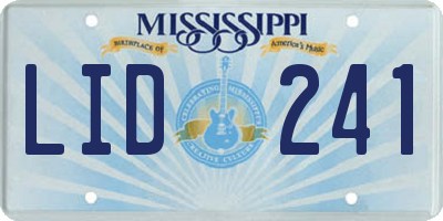 MS license plate LID241