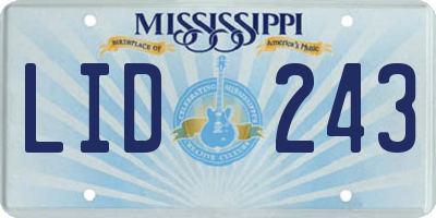 MS license plate LID243
