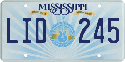 MS license plate LID245