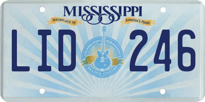 MS license plate LID246