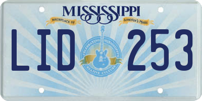 MS license plate LID253