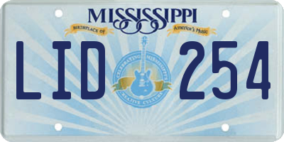MS license plate LID254