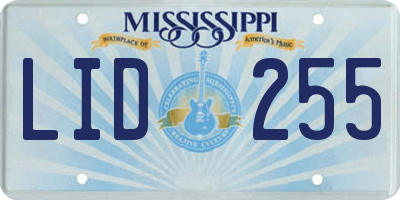 MS license plate LID255