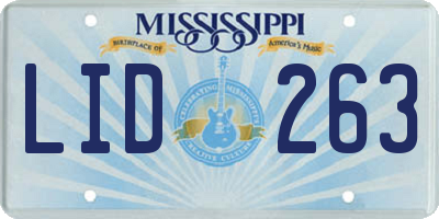 MS license plate LID263