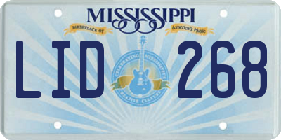 MS license plate LID268