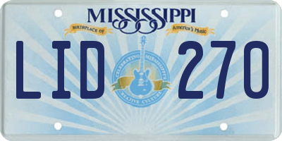 MS license plate LID270