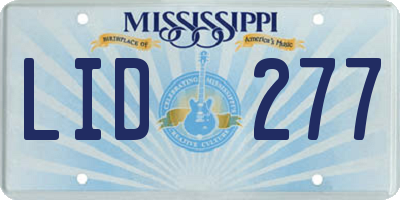 MS license plate LID277