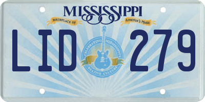 MS license plate LID279