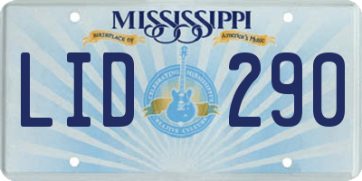 MS license plate LID290