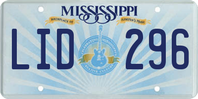 MS license plate LID296