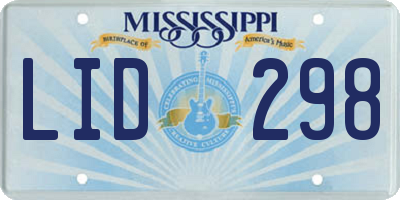 MS license plate LID298