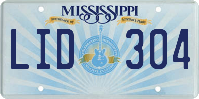MS license plate LID304