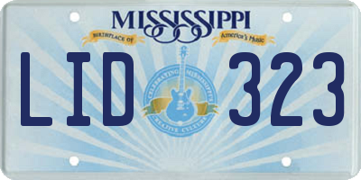 MS license plate LID323