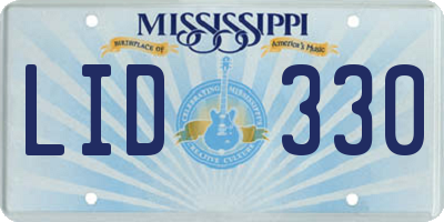 MS license plate LID330