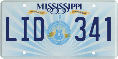 MS license plate LID341