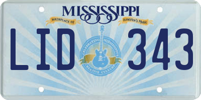 MS license plate LID343