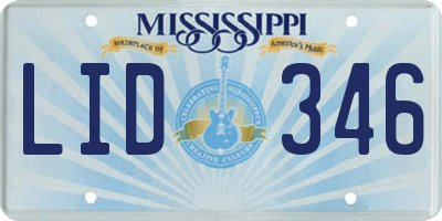 MS license plate LID346
