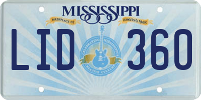 MS license plate LID360