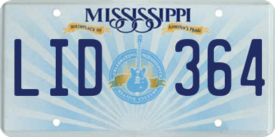 MS license plate LID364
