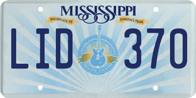 MS license plate LID370