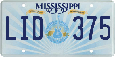 MS license plate LID375