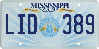 MS license plate LID389
