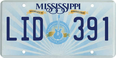 MS license plate LID391
