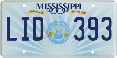 MS license plate LID393