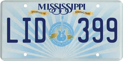 MS license plate LID399
