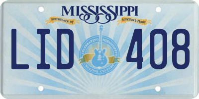 MS license plate LID408