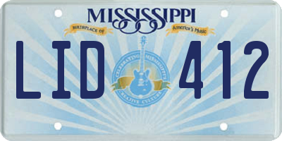 MS license plate LID412