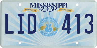 MS license plate LID413