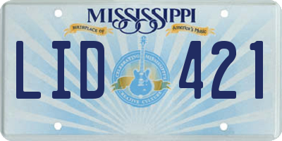 MS license plate LID421