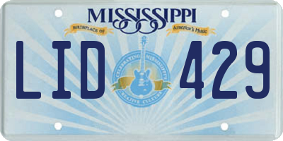 MS license plate LID429