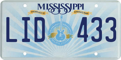 MS license plate LID433
