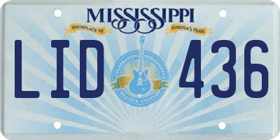 MS license plate LID436
