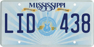 MS license plate LID438