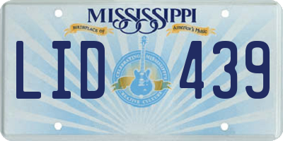 MS license plate LID439