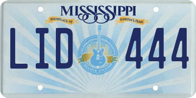 MS license plate LID444