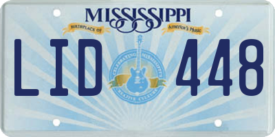 MS license plate LID448