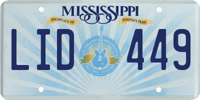 MS license plate LID449