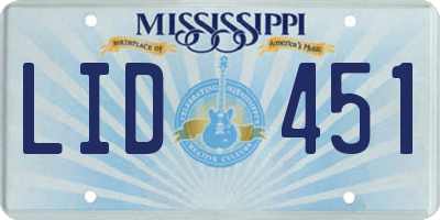 MS license plate LID451