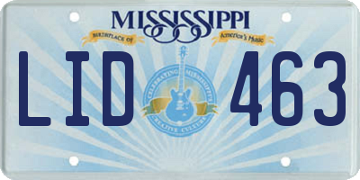MS license plate LID463