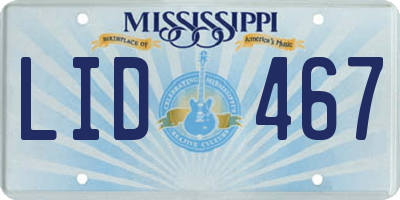 MS license plate LID467