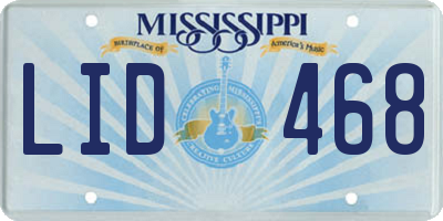 MS license plate LID468