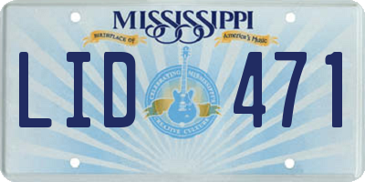 MS license plate LID471