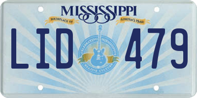 MS license plate LID479
